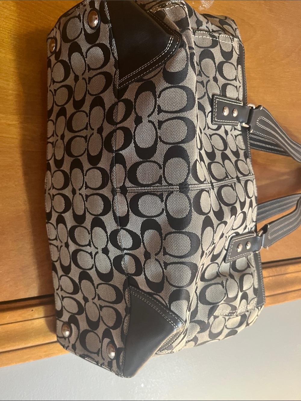 Coach Black Signature Logo Tote - Picture 5 of 12